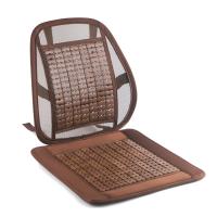 棕色竹片腰靠+坐垫 40X40cm 竹片靠垫一体夏季透气麻将凉席椅子汽车坐垫腰靠办公室老板座椅垫