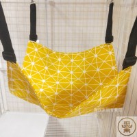 黄棋盘(双层亚麻款) M-中型38*48cm(建议8斤内) 猫吊床秋千挂式笼子用挂窝宠物猫笼猫用猫窝挂床猫猫吊篮猫咪用品