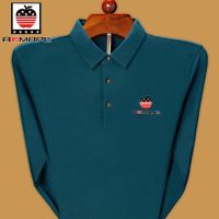 美国苹果秋季男士长袖t恤中年纯色爸爸装POLO打底衫宽松大码薄款