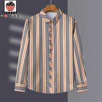 爱曼普正品男士长袖衬衫男条纹丝滑柔顺高级感男装中青年商务休闲