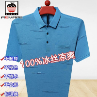爱曼普夏季正品新款短袖t恤男冰丝polo衫男中老年百搭舒适爸爸装