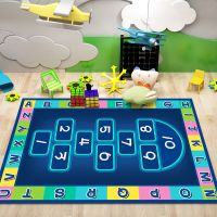 跳房子-01 50*80厘米 儿童益智游戏地毯跳房子卧室床边毯房间满铺爬爬垫儿童地垫