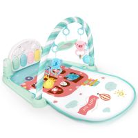 脚踏琴绿充电版 婴幼儿三合一折叠健身架儿童早教声光摇铃游戏毯宝宝脚踏钢琴玩具