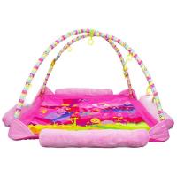 粉色正方形款无挂件送勾环 婴儿游戏毯爬行毯宝宝多功能游戏垫健身架毯挂铃玩具益智礼物