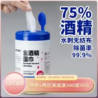 套餐一 1盒 霜山湿巾桶装一次性消毒湿巾75%家用杀菌湿巾100抽