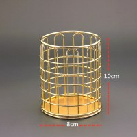 奢华金 ins北欧风 化妆刷收纳桶金色刷子收纳筒玫瑰金圆筒笔筒桌面收纳盒