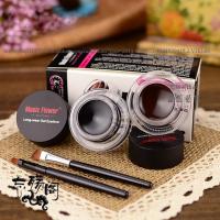 一黑一棕带刷 忘‖cos化妆防水不晕染流畅 固体双色眼线膏 黑色+棕色 送两只刷