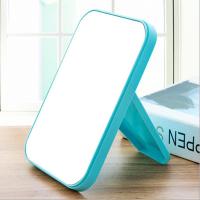 蓝色 简约长方形桌面镜子 高清化妆镜子台式梳妆镜子折叠镜便携化妆镜