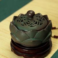 5号仿古香炉 含防火棉 陶瓷博山炉盘檀香炉书房居室佛堂汉代道具摆件青铜纹色仿古香薰炉