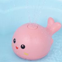 粉色喷水鲸鱼 送戏水乌龟+电池螺丝刀 宝宝洗澡玩具戏水自动感应喷水小鲸鱼灯光音乐婴儿儿童浴室男女孩