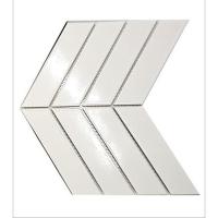 31000亮光 佛山欧式现代白色亮光鱼骨马赛克瓷砖卫生间装修客厅背景墙小白砖