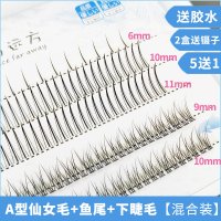 假睫毛女单簇a型仙子毛嫁接假睫毛仙女鱼尾下睫毛混合装仙女朵毛