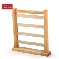 07910实木029四层耳钉架米色 耳环架实木四层耳钉展示架首饰架耳饰收纳挂耳坠饰品架子珠宝道具