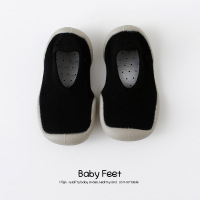 黑色 内长12.4cm 20/21码 ins同款韩国春夏儿童学步鞋宝宝室内鞋婴儿袜鞋男女童胶底地板鞋