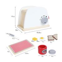 面包机 ins韩儿童仿真木质面包机咖啡机煎饼机搅拌机组合厨房过家家玩具