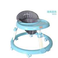 洛克蓝猫咪款 518餐桌+普通轮+[塑料款] 婴儿学步车6/7-18月防侧翻防O形腿多功能带音乐可折叠助步宝宝车