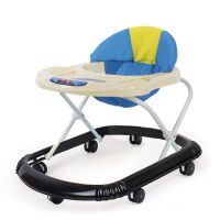 小底圈-小轮款无玩具-黑底圈 助步车可坐6/7-18个月音乐叠用宝宝婴儿学步车防侧翻O型腿多功能