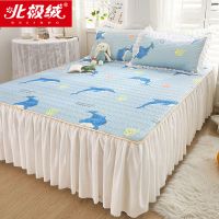 鲸的海洋[整张乳胶填充/冰凉夏日] 90x200cm[单件平铺凉席] 北极绒乳胶凉席床裙款冰丝席三件套夏季空调席子双人床