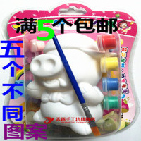 单个价格 摔不坏搪胶彩绘公仔存钱储蓄罐儿童diy涂色石膏娃娃白坯 六一礼物