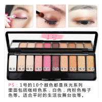 1号 人鱼姬色南瓜色珠光哑光眼影 西柚桃花烟熏妆大地色10色眼影盒盘