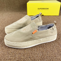 卡其 39 调色板帆布鞋男鞋夏麻绳老北京雨伞布鞋刺绣透气一脚蹬懒人鞋潮鞋