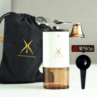 时尚白(赠便携袋+量勺) 咖啡豆研磨机 迷你便携手磨咖啡机 家用手摇磨豆机磨粉机可水洗