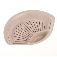 米色 饺子盘创意家用塑料餐具水饺盘子带醋碟可爱双层沥水盘