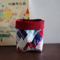 阿尔卑斯山 麦田印记 手工布艺笔筒日式和风简约桌面收纳筒 化妆刷杂物收纳