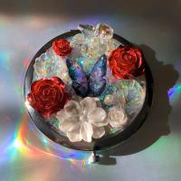 繁花似锦随身镜(新版) 原创法式复古随身化妆镜折叠圆形金属小镜子梳妆镜女生创意礼物