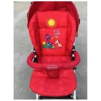 中国红 (双面加厚加长)2档调节 婴儿童手推车棉垫四季通用棉宝宝餐椅靠垫配件伞车坐垫子冬