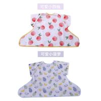 短袖防水罩衣一件 宝宝自主进食吃饭神器防脏垫儿童餐椅围罩防水喂食围兜托盘二合一
