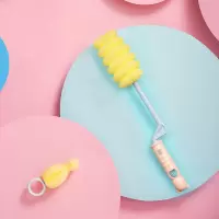 1个装 小白熊 婴儿海绵奶瓶刷旋转泡棉多功能奶瓶刷奶瓶清洁刷子09237