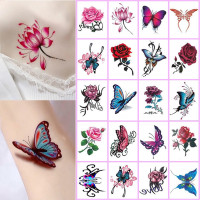 默认 广州酷马20张套装纹身贴女 防水持久性感玫瑰花朵蝴蝶脚裸风仿真