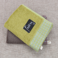 2条装(绿+棕) 34x34cm 竹炭毛巾吸水软男女成人家用洗脸巾儿童竹纤维方巾挂式不掉毛四方