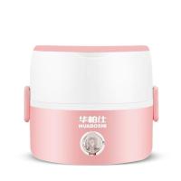 T87-电热饭盒圆形双层粉色 先科学生双层电热饭盒加热插电保温上班族便当自动蒸饭神器饭菜热