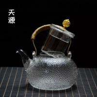 1000毫升 壶+2锤纹杯+壶叉 迷你电陶炉煮茶炉铁壶泡茶小电磁炉家用小型玻璃烧水壶煮茶器讯米