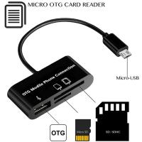 MICRO 三合一读卡器 Micro读卡器三合一照相机SD卡读卡器手机TF读卡安卓V8 OTG线鼠标