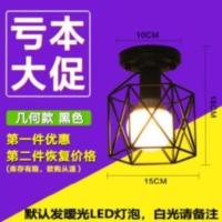 吸顶六方黑色配LED首件优惠 走廊仿古吧台吸顶灯创意个性艺术吊灯钻石罩灯饰门厅过道灯小卧室