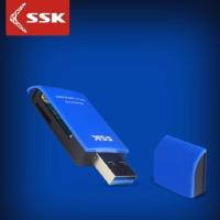蓝色 USB3.0 SSK飚王SCRM331二合一USB3.0多功能读卡器TF手机卡Micro SD相机卡