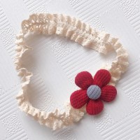 红花朵发带 头围38-58cm-S8Z 0一3月婴儿发带花头饰女宝宝护囟门韩国公主可爱不勒头发饰花发箍