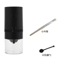 电动磨豆机(黑色)送量勺木刷 电动咖啡磨咖啡豆研磨器粗细可调家用磨豆USB充电磨粉机咖啡器具