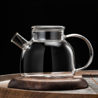 透明玻璃盖1000ml 单壶不配炉 电陶炉加热玻璃烧水壶耐热加厚煮水壶茶具养生泡茶水果花茶壶套装
