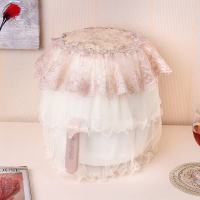 彩蝶飞舞-黄色 通用(顶部直径约23cm裙摆约33cm 空气炸锅防尘罩盖巾欧式布艺蕾丝高档电压力锅防尘罩厨师机盖布罩