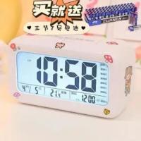 白色闹钟电池款[3组闹铃] 送电池 H8无线蓝牙音箱迷你小型低音炮插卡闹钟小音响钢炮语音收款播报器