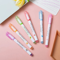 随机一直装(不可指定) 花型轮廓笔记号笔曲线笔手抄报速干曲线荧光笔线条手账线形笔学生