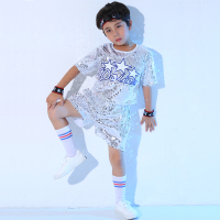 白色短裤套装(男孩) 110cm 六一儿童拉拉队服装啦啦操表演服幼儿现代舞爵士舞亮片舞蹈演出服
