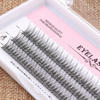 尖尾款 8mm 鱼尾假睫毛朵毛自然仿真卷翘轻盈自己嫁接分段式单株眼尾厂家直供