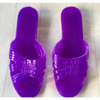珠江菊花紫色 3号=36码鞋长22.5cm 珠江联盟菊花水晶拖鞋果冻女款透明凉鞋夏妈妈防滑坡跟厚底塑料胶