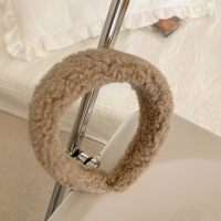 卡其 韩国温暖羊羔毛发箍ins糖果色头箍秋冬毛绒绒发卡发带头饰女发饰