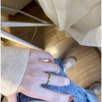 小众细款2MM美码5号 洗手不用摘食指戒指冷淡风简约小众设计学生情侣饰品个性时尚ins